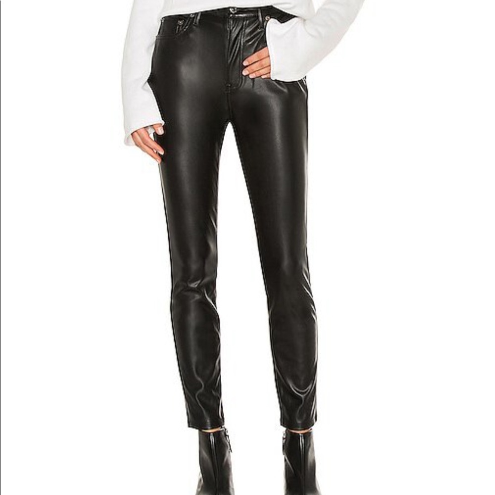 PISTOLA ALINE BLACK ONYX FAUX LEATHER PANTS